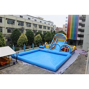 inflatable slide with pool-pool 12x12x1m+slides 12x6x6.5m