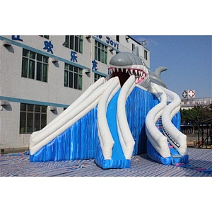 Water ripple giant fierce shark showing teeth Inflatable Slide
