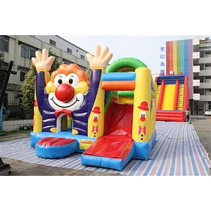 waving smiling clown bouncer with slide jumping castle&Inflatable Combo-5x4x3.5m