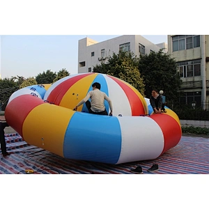 High Quality Giant Blue Inflatable Saturn Spinning Top Toy Water Sports Equipment-6M