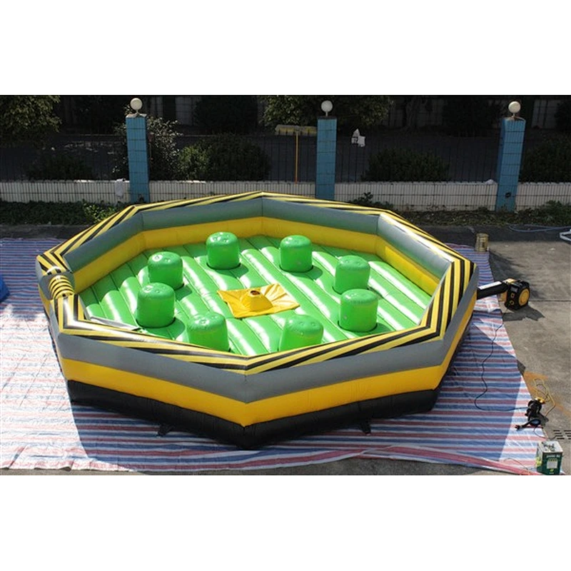 PVC material 8 players inflatable wipeout course for sale-7m