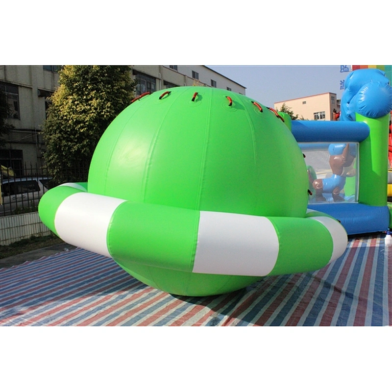 High Quality Giant Blue Inflatable Saturn Spinning Top Toy Water Sports Equipment-3.5m