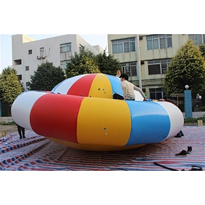 High Quality Giant Blue Inflatable Saturn Spinning Top Toy Water Sports Equipment-6M