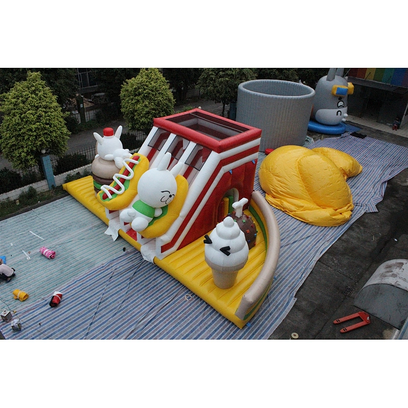 Inflatable bunny & candy cute fun city13x6.5x4.8m
