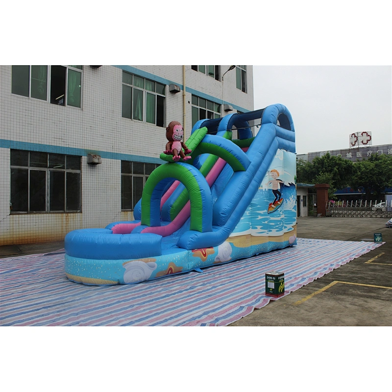 inflatable monkey water slide with pool-7.5x3.5x5m