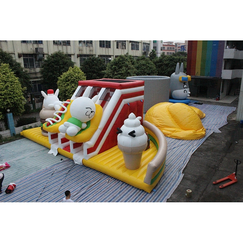 Inflatable bunny & candy cute fun city13x6.5x4.8m