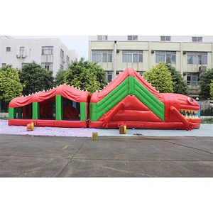 inflatable dinosaur obstacle course-13.5x3x4.3m