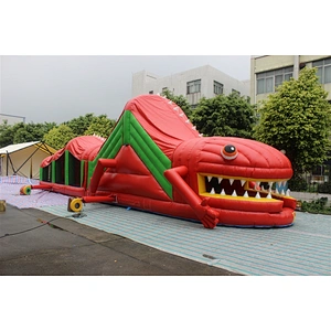 inflatable dinosaur obstacle course-13.5x3x4.3m