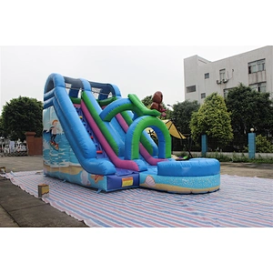 inflatable monkey water slide with pool-7.5x3.5x5m