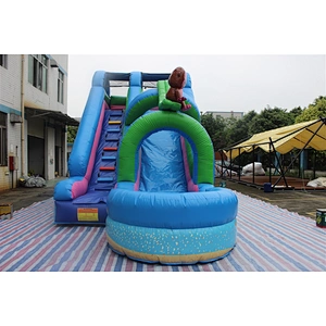 inflatable monkey water slide with pool-7.5x3.5x5m