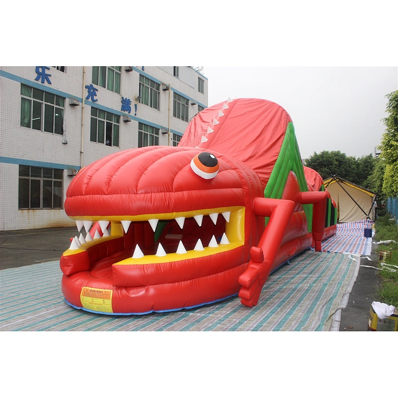 inflatable dinosaur obstacle course-13.5x3x4.3m