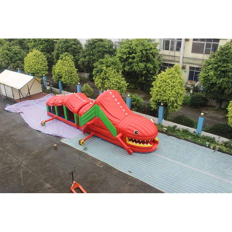 inflatable dinosaur obstacle course-13.5x3x4.3m