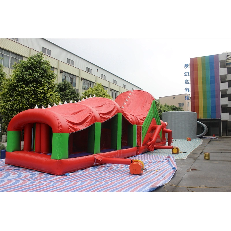 inflatable dinosaur obstacle course-13.5x3x4.3m