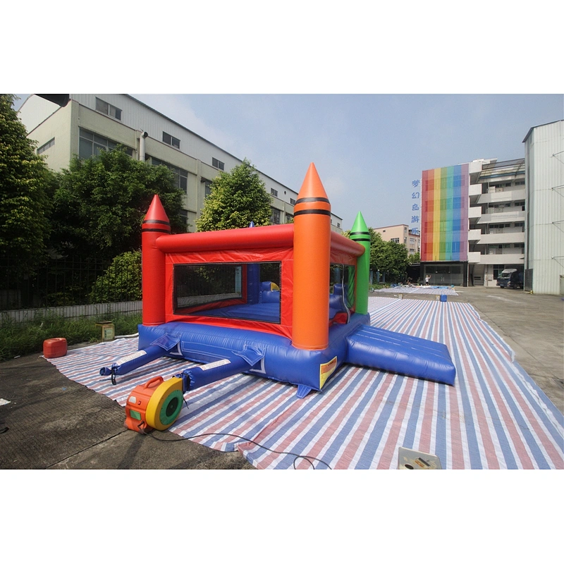 Inflatable crayon bouncer with slide-5x5x2.85m