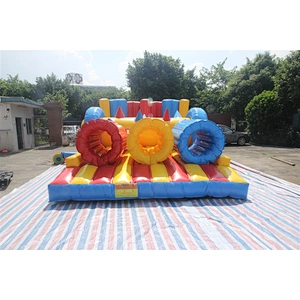 Inflatable red and blue obstacle course-8x4x2.6m