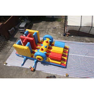 Inflatable red and blue obstacle course-8x4x2.6m