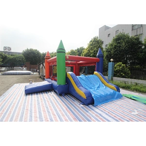Inflatable crayon bouncer with slide-5x5x2.85m