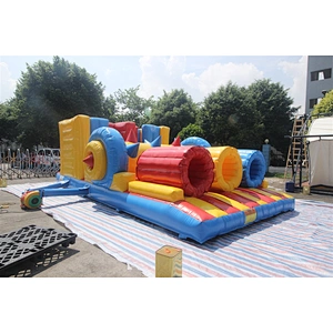 Inflatable red and blue obstacle course-8x4x2.6m