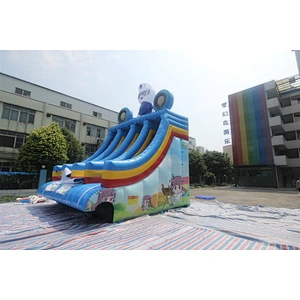 Inflatable superman slide with pool