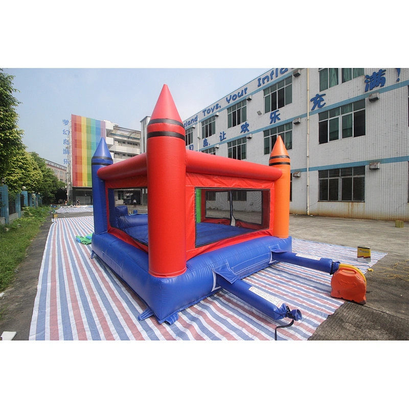 Inflatable crayon bouncer with slide-5x5x2.85m