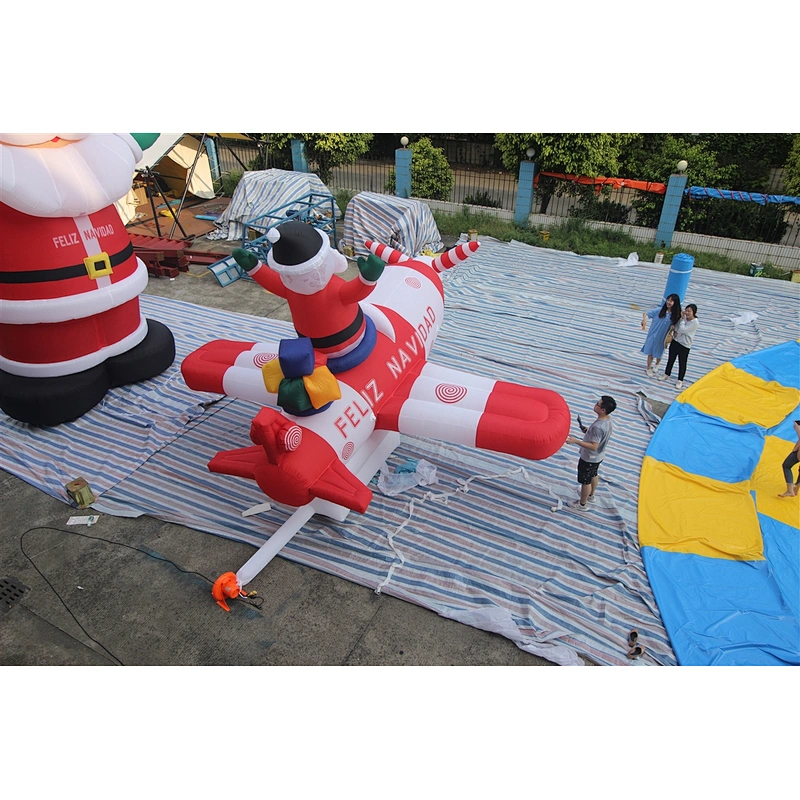 Infltable Santa Claus on the airplane-5x3.5m