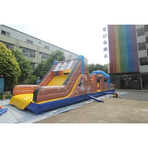 Inflatable pirate theme obstacle course-15x3.8x4