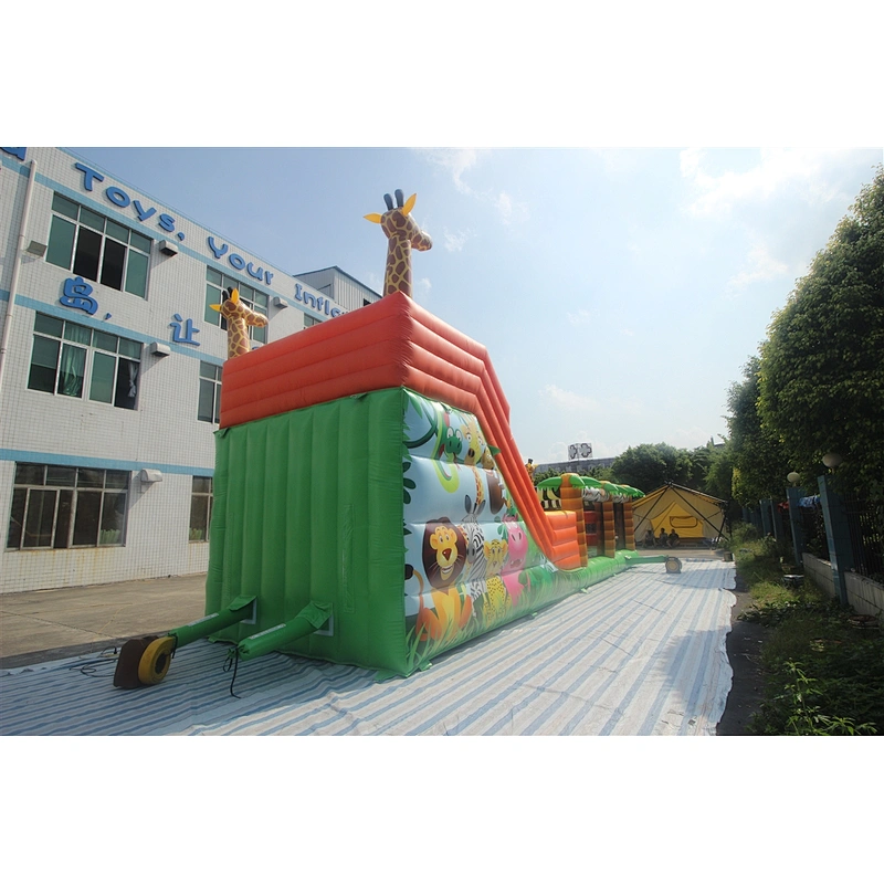 Inflatable giraffe theme slide-12x4.8x5m