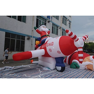 Infltable Santa Claus on the airplane-5x3.5m