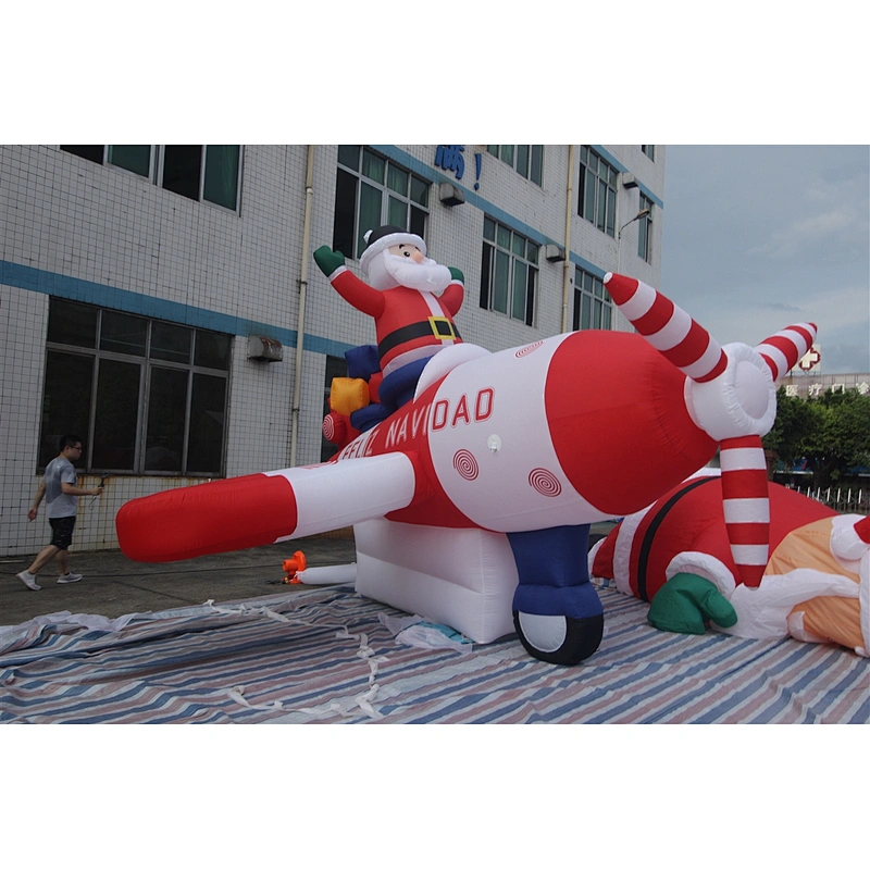 Infltable Santa Claus on the airplane-5x3.5m