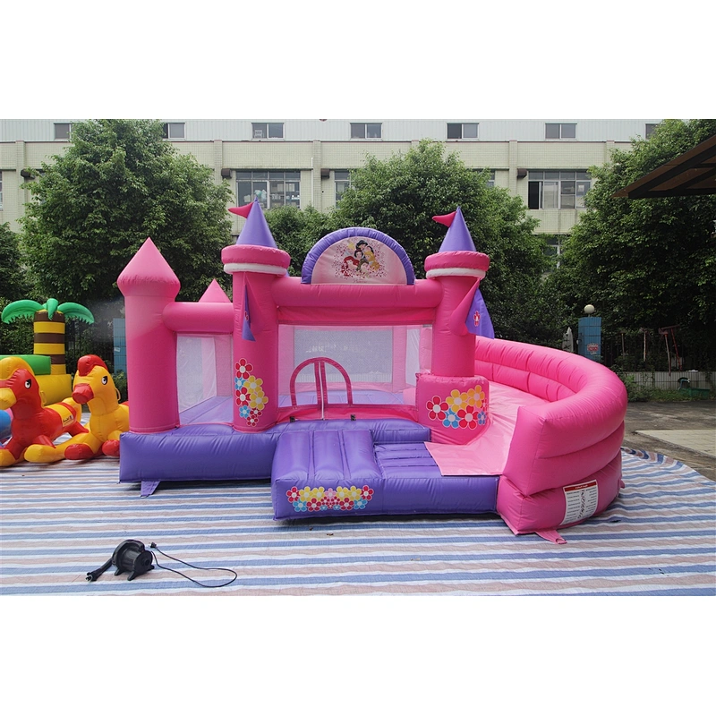 Inflatable princess theme bouncer with slide-5x4.5x2.8m