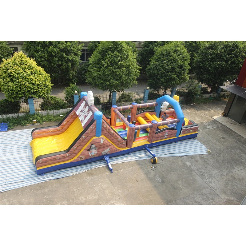 Inflatable pirate theme obstacle course-15x3.8x4