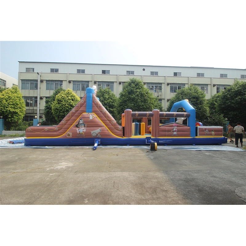 Inflatable pirate theme obstacle course-15x3.8x4