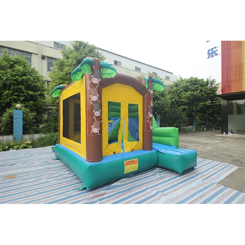 inflatable monkey bouncer with slide-3.9x3.5x2.8