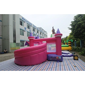 Inflatable princess theme bouncer with slide-5x4.5x2.8m