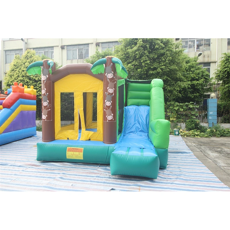 inflatable monkey bouncer with slide-3.9x3.5x2.8