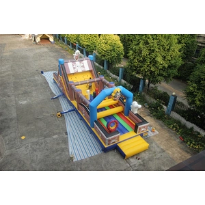 Inflatable pirate theme obstacle course-15x3.8x4