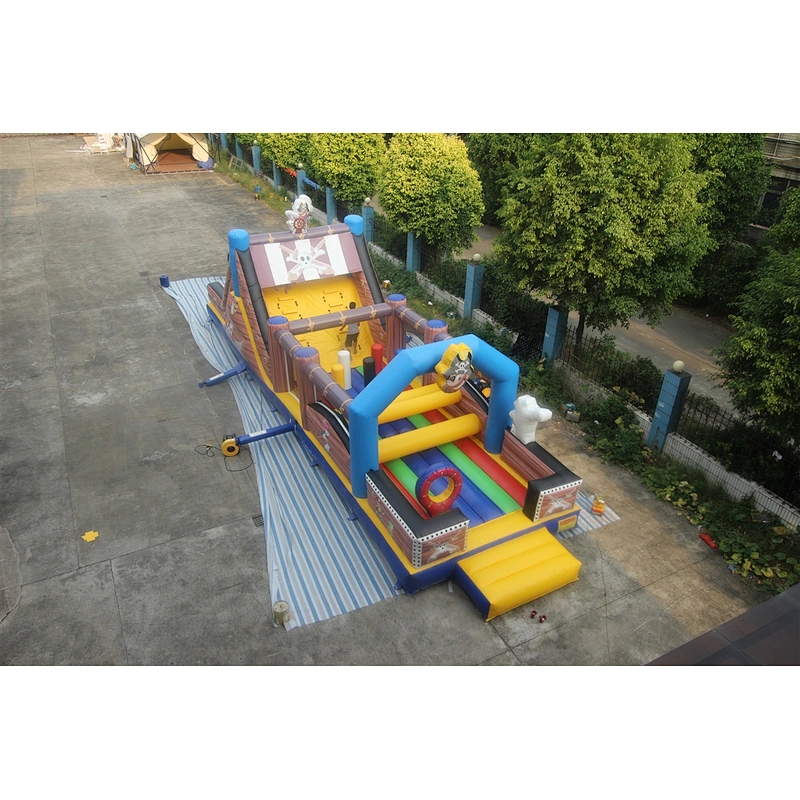 Inflatable pirate theme obstacle course-15x3.8x4