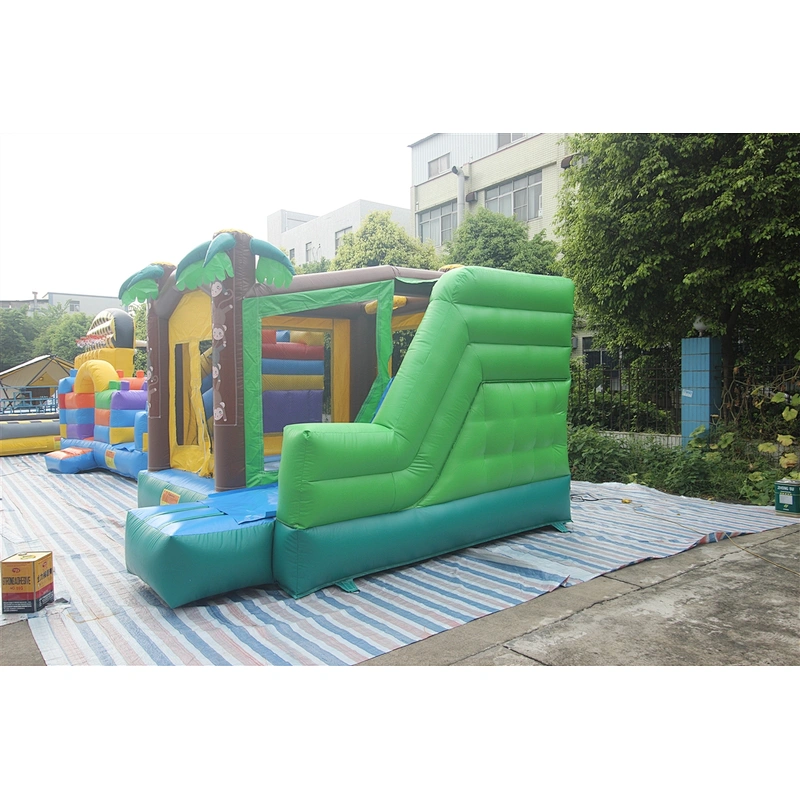 inflatable monkey bouncer with slide-3.9x3.5x2.8