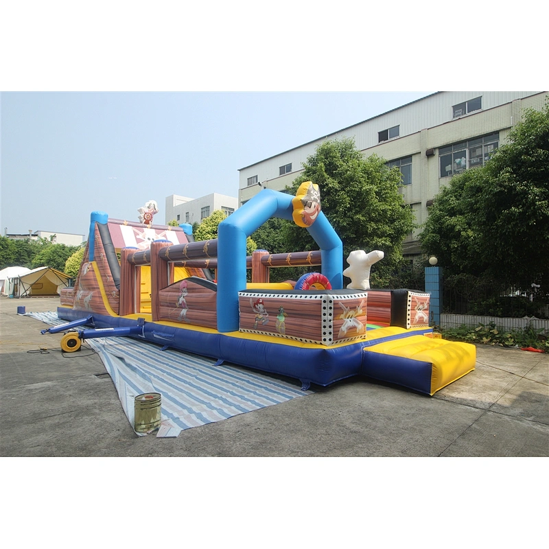 Inflatable pirate theme obstacle course-15x3.8x4