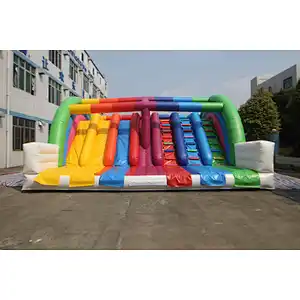 inflatable unicorn rainbom theme obstacke course-15x8x6m