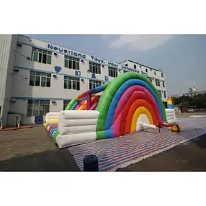 inflatable unicorn rainbom theme obstacke course-15x8x6m