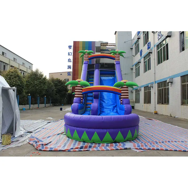 Inflatable purple coconut tree slide-10x3x7m