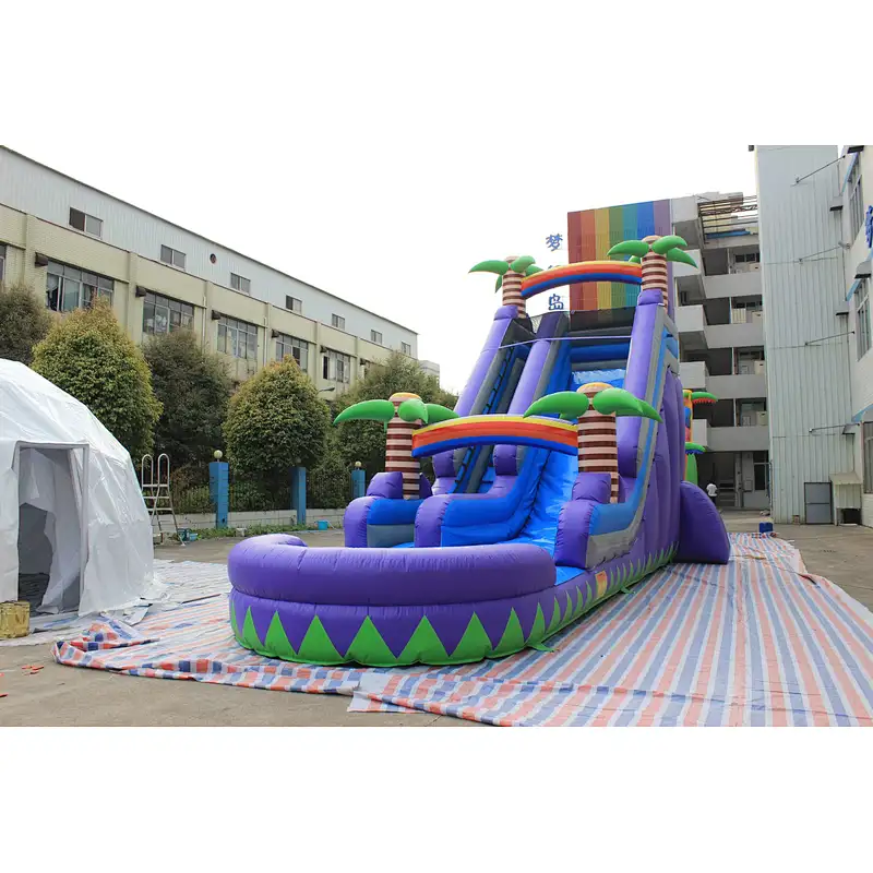 Inflatable purple coconut tree slide-10x3x7m