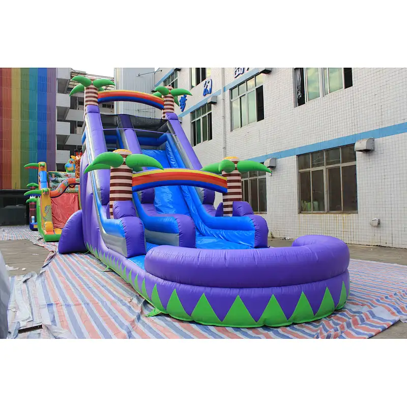 Inflatable purple coconut tree slide-10x3x7m