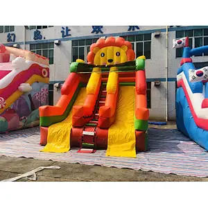 inflatable lion theme water slide-5x4x6m