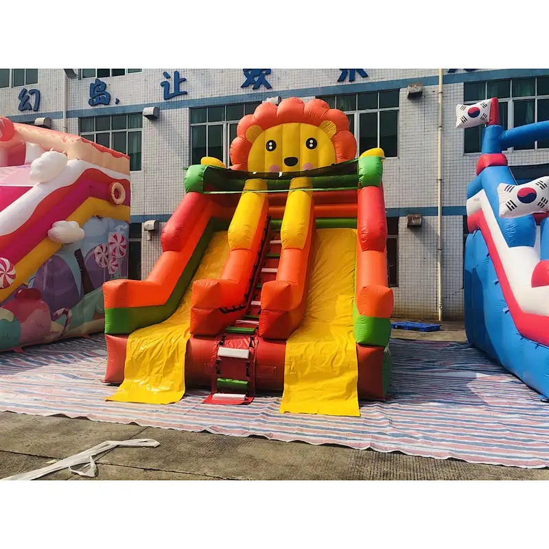 inflatable lion theme water slide-5x4x6m