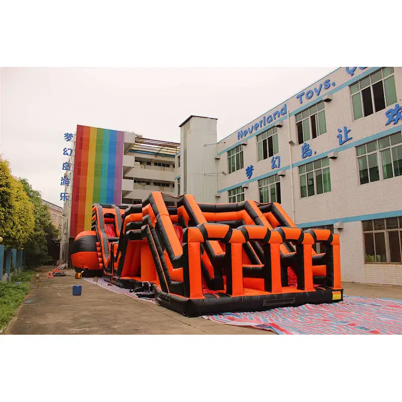 Inflatable red n black obstacle course