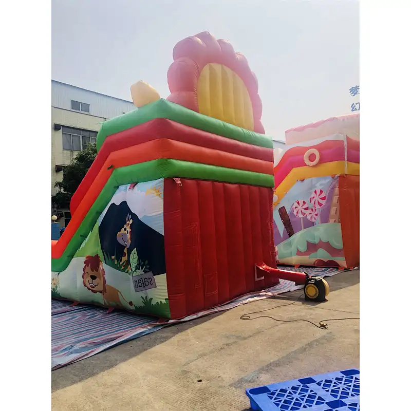 inflatable lion theme water slide-5x4x6m