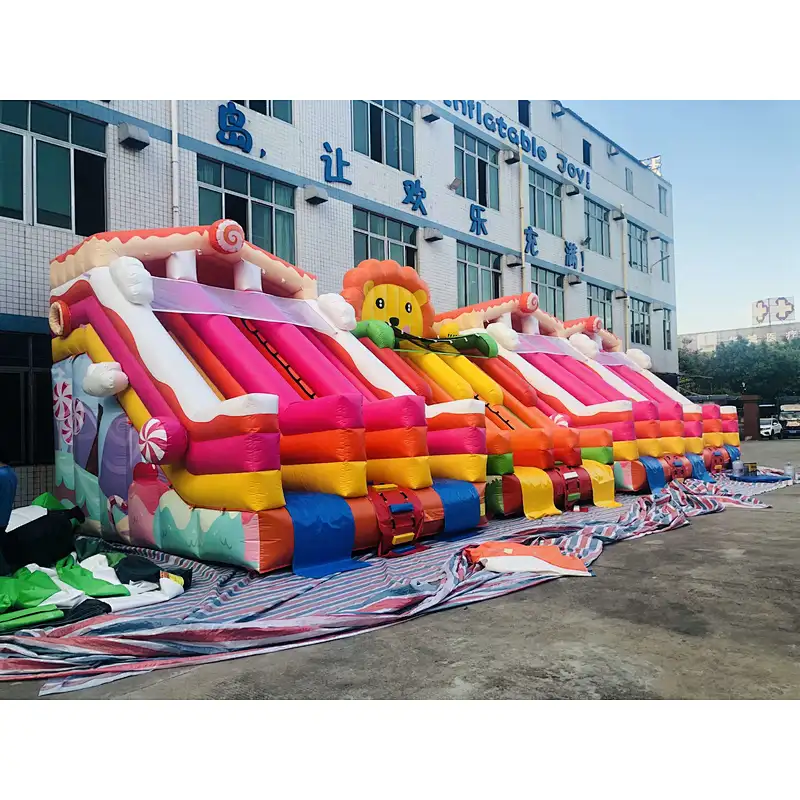 Inflatable customized panda,lion, candy theme water slide