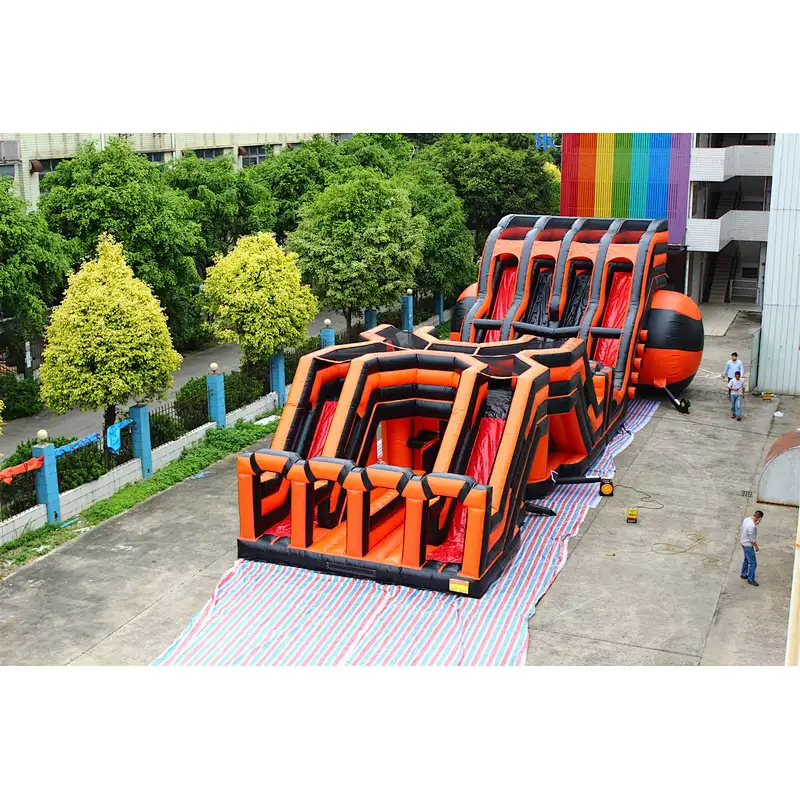 Inflatable red n black obstacle course